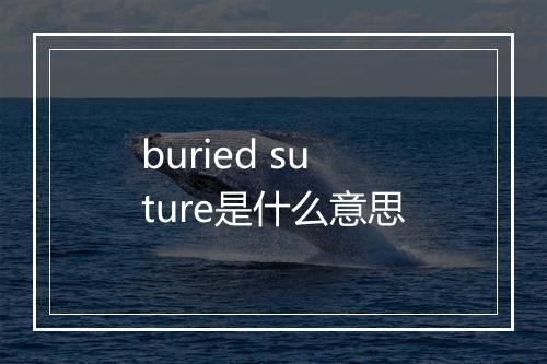 buried suture是什么意思