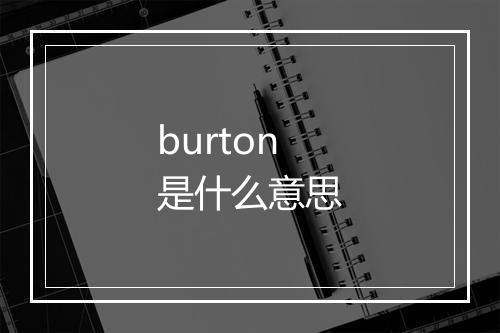 burton是什么意思