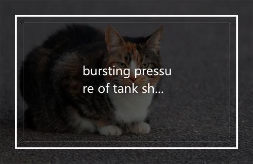 bursting pressure of tank sheel是什么意思