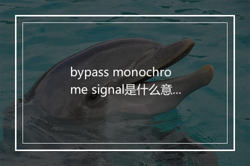 bypass monochrome signal是什么意思