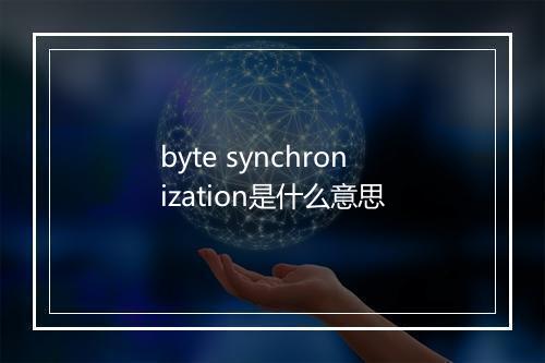 byte synchronization是什么意思