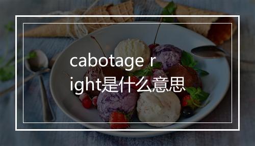 cabotage right是什么意思