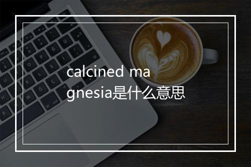 calcined magnesia是什么意思