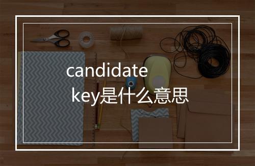 candidate key是什么意思