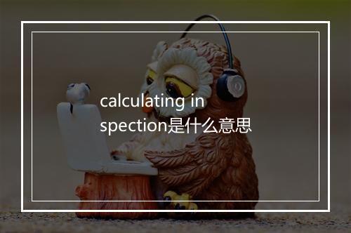 calculating inspection是什么意思