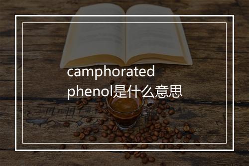 camphorated phenol是什么意思