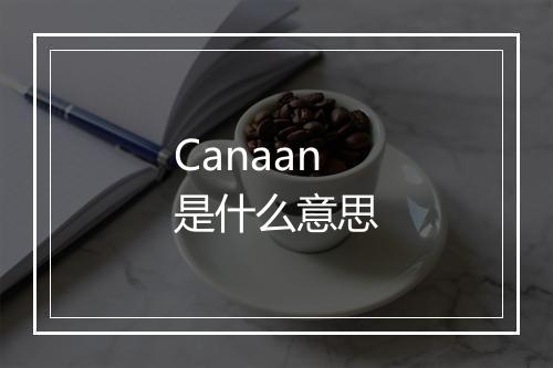 Canaan是什么意思