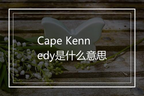 Cape Kennedy是什么意思