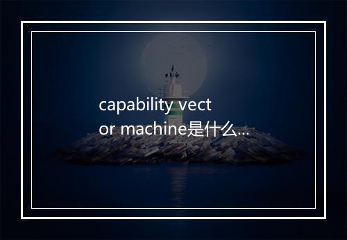 capability vector machine是什么意思