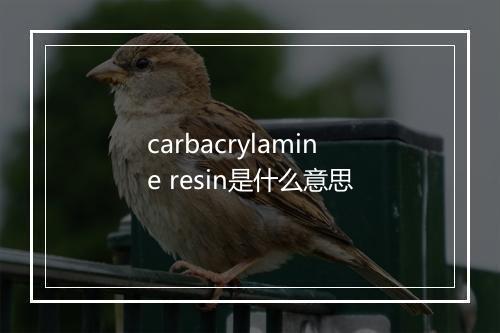 carbacrylamine resin是什么意思