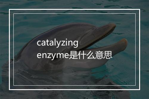 catalyzing enzyme是什么意思