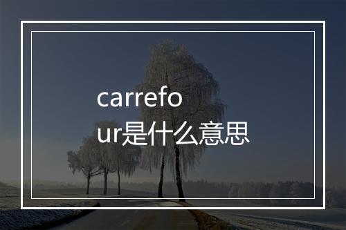 carrefour是什么意思