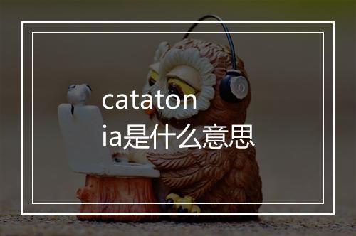 catatonia是什么意思