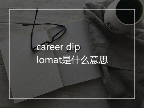 career diplomat是什么意思