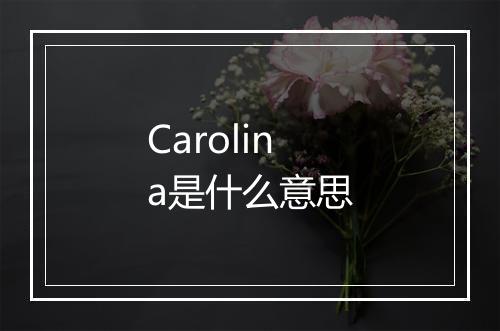 Carolina是什么意思