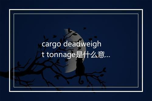 cargo deadweight tonnage是什么意思