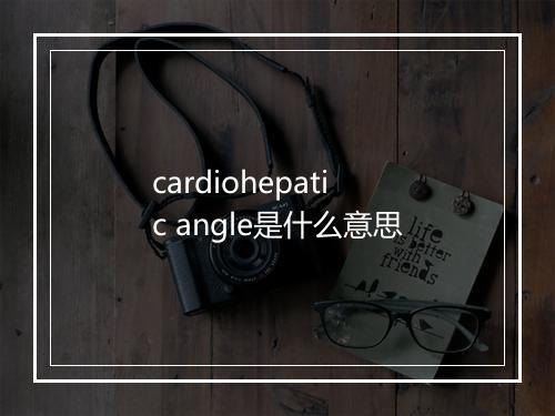 cardiohepatic angle是什么意思