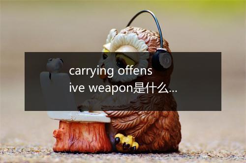 carrying offensive weapon是什么意思