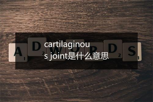 cartilaginous joint是什么意思