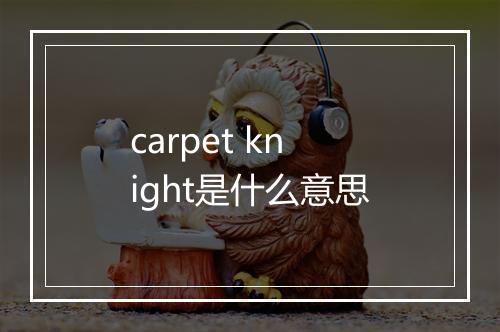 carpet knight是什么意思