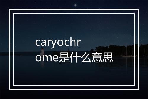 caryochrome是什么意思