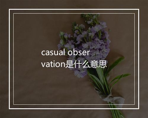 casual observation是什么意思