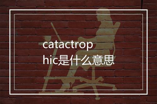 catactrophic是什么意思