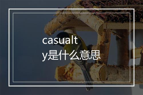 casualty是什么意思