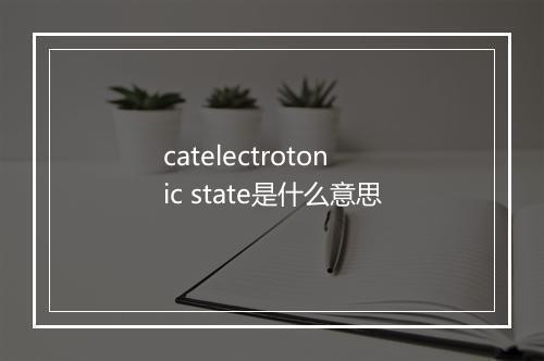 catelectrotonic state是什么意思