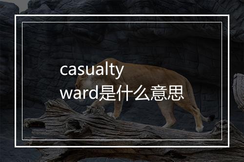 casualty ward是什么意思