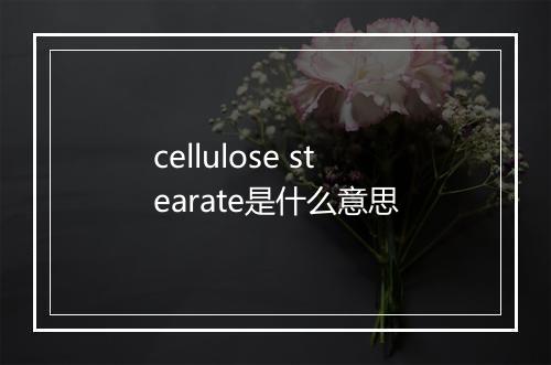 cellulose stearate是什么意思