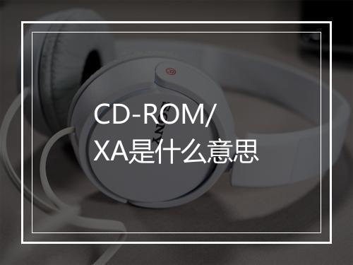 CD-ROM/XA是什么意思