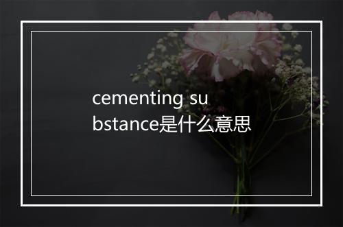 cementing substance是什么意思