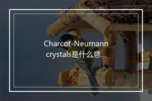 Charcot-Neumann crystals是什么意思