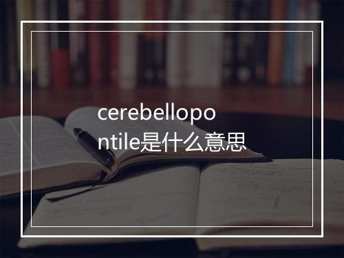 cerebellopontile是什么意思