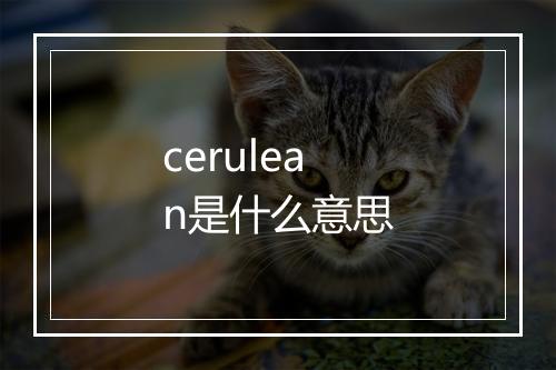 cerulean是什么意思