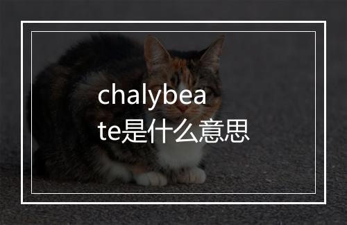 chalybeate是什么意思