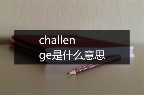 challenge是什么意思