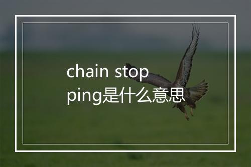 chain stopping是什么意思