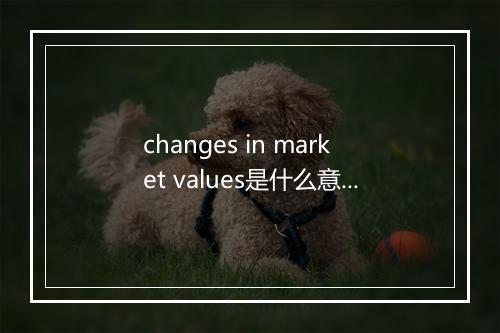 changes in market values是什么意思