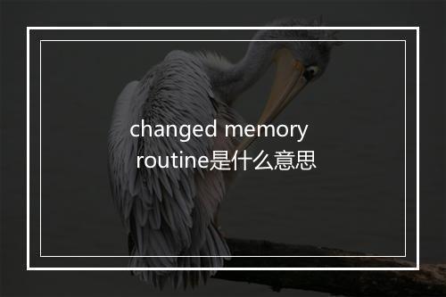 changed memory routine是什么意思