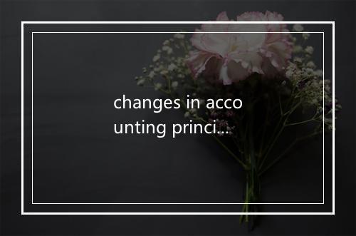 changes in accounting principles是什么意思