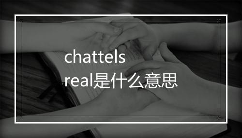 chattels real是什么意思