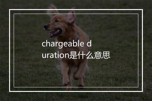 chargeable duration是什么意思