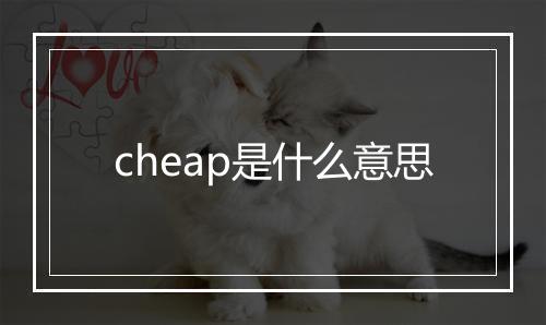 cheap是什么意思