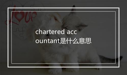 chartered accountant是什么意思