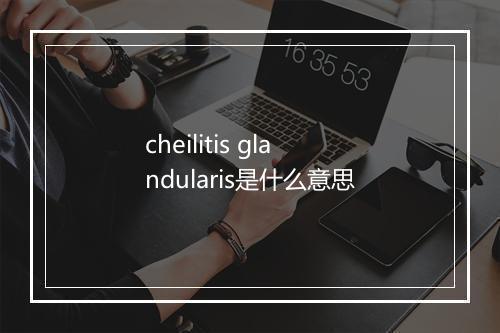 cheilitis glandularis是什么意思