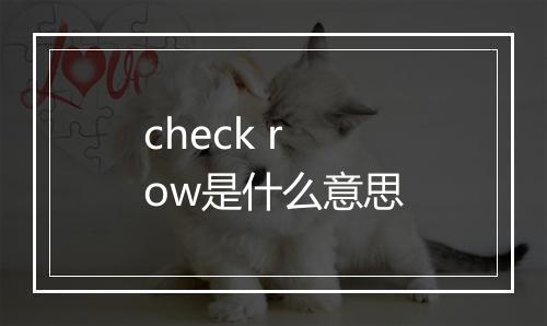 check row是什么意思