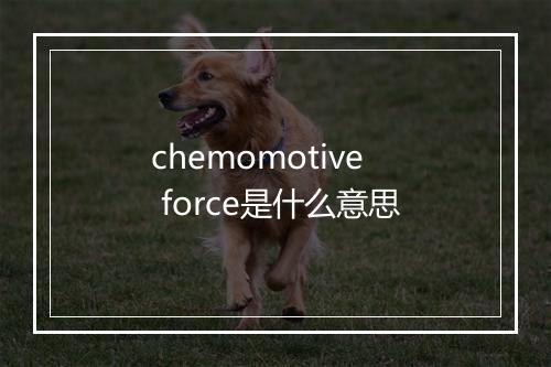 chemomotive force是什么意思