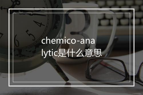 chemico-analytic是什么意思